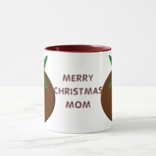 Frohe Weihnachts-Mama Custom Pudding Tasse (Zentrum)