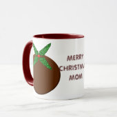 Frohe Weihnachts-Mama Custom Pudding Tasse (Vorderseite Links)