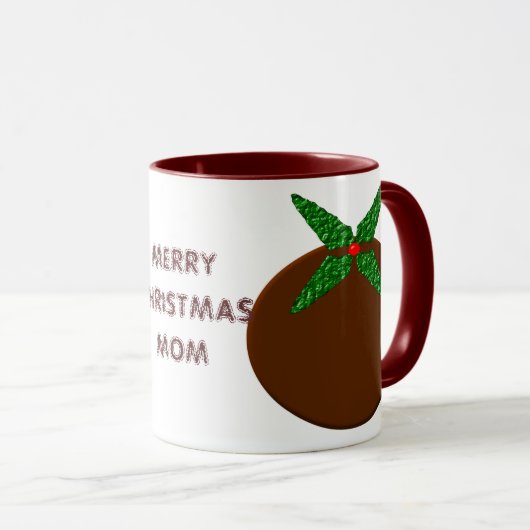 Frohe Weihnachts-Mama Custom Pudding Tasse (VorderseiteRechts)