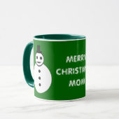 Frohe Weihnachts-Mama Custom Snowman Tasse (Vorderseite Links)