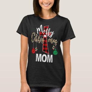 Frohe Weihnachts-Mama Gottes Kreuz Christlich Rot T-Shirt
