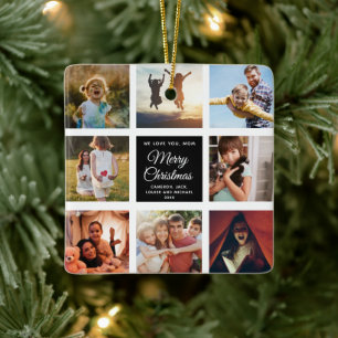 Frohe Weihnachts-Mama Instagram Foto Collage Keramikornament