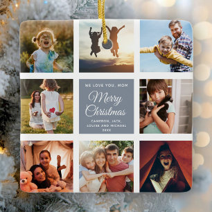 Frohe Weihnachts-Mama Instagram Foto Collage Keramikornament