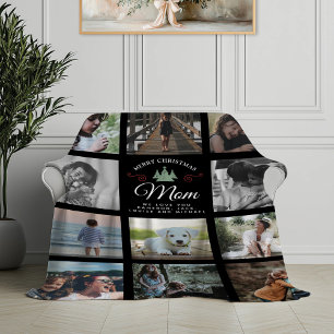 Frohe Weihnachts-Mama Moderne Familienfoto Collage Fleecedecke