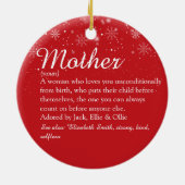 Frohe Weihnachts-Mama Muttersprache Definition Keramik Ornament (Hinten)