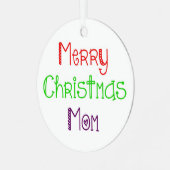 Frohe Weihnachts-Mama Reversible Ornament Aus Metall (Vorderseite links)