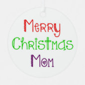 Frohe Weihnachts-Mama Reversible Ornament Aus Metall (Vorderseite)