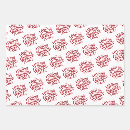 Frohe Weihnachts-Mama Vater Typografie Familienurl Geschenkpapier Set (Vorderseite 2)