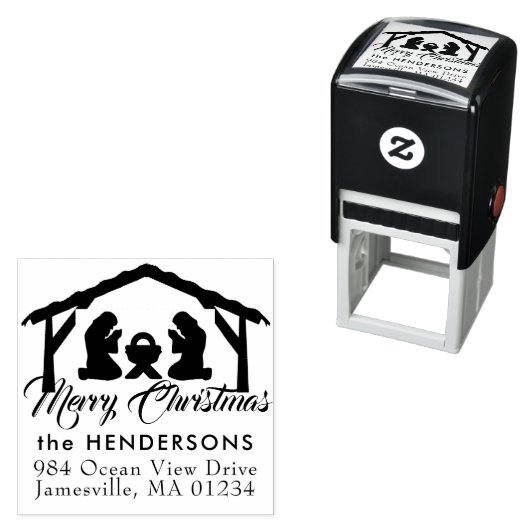 Frohe Weihnachts-Manager Scene-Rücksendeadresse Permastempel (Beispiel)