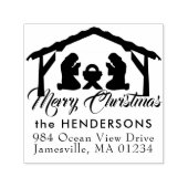 Frohe Weihnachts-Manager Scene-Rücksendeadresse Permastempel (Design)