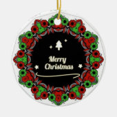 Frohe Weihnachts-Mandala-Designs Keramik Ornament (Vorne)