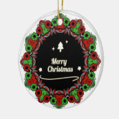 Frohe Weihnachts-Mandala-Designs Keramik Ornament (Links)