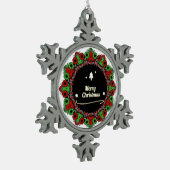 Frohe Weihnachts-Mandala-Designs Schneeflocken Zinn-Ornament (Links)