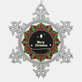 Frohe Weihnachts-Mandala-Designs Schneeflocken Zinn-Ornament