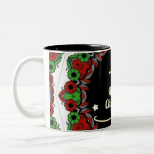 Frohe Weihnachts-Mandala-Designs Zweifarbige Tasse