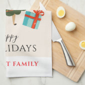 Frohe Weihnachts-Matching Familie Backteam Geschirrtuch (Viertel Falte)