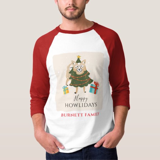 Frohe Weihnachts-Matching Familie Hunde Feiertage T-Shirt (Vorderseite)