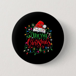 Frohe Weihnachts-Matching Weihnachtsmannmütze Ligh Button