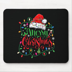 Frohe Weihnachts-Matching Weihnachtsmannmütze Ligh Mousepad