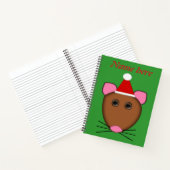 Frohe Weihnachts-Maus Custom Spiral Notebook Notizblock (Innenseite)