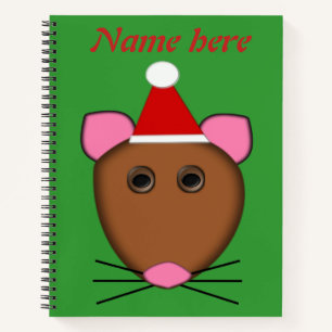 Frohe Weihnachts-Maus Custom Spiral Notebook Notizblock
