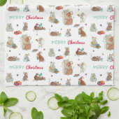 Frohe Weihnachts-Maus Familienurlaub Geschirrtuch (Gefaltet)