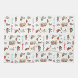 Frohe Weihnachts-Maus Familienurlaub Geschirrtuch