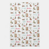 Frohe Weihnachts-Maus Familienurlaub Geschirrtuch (Vertikal)