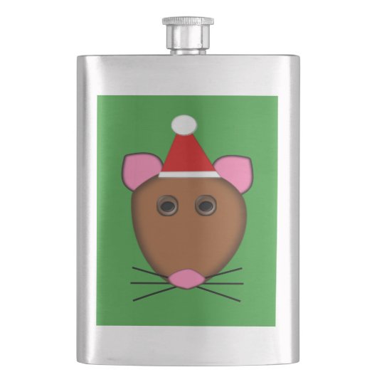 Frohe Weihnachts-Maus-Flaschen Flachmann (Vorderseite)