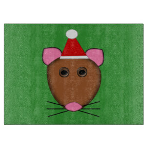 Frohe Weihnachts-Maus Glas-Schneidebrett Schneidebrett
