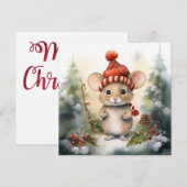 Frohe Weihnachts-Maus Grußkarte Feiertagskarte (Vorne/Hinten)