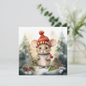 Frohe Weihnachts-Maus Grußkarte Feiertagskarte (Stehend Vorderseite)