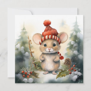 Frohe Weihnachts-Maus Grußkarte Feiertagskarte