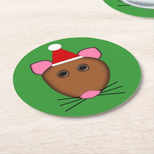 Frohe Weihnachts-Maus Papier Untersetzer (Angewinkelt)