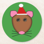 Frohe Weihnachts-Maus Papier Untersetzer (Vorderseite)