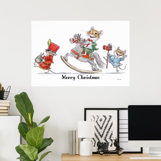 Frohe Weihnachts-Maus-Parade Print Poster (Heimbüro)