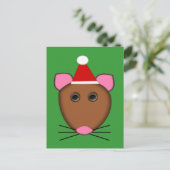 Frohe Weihnachts-Maus Postkarte (Stehend Vorderseite)
