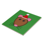 Frohe Weihnachts-Maus Tile Fliese (Seite)