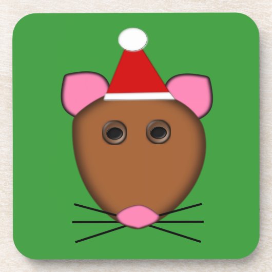Frohe Weihnachts-Maus-Untersetzer Untersetzer (Vorderseite)