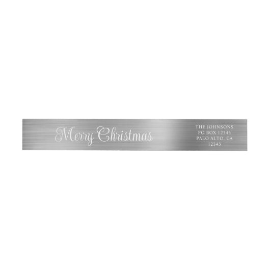 Frohe Weihnachts Metallic Silver White Calligraphy (Person)