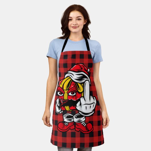 Frohe Weihnachts Middle Finger Schürze (Getragen)