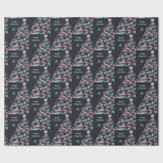 Frohe Weihnachts-Militärhundemarken Geschenkpapier (Flach)