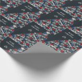 Frohe Weihnachts-Militärhundemarken Geschenkpapier (Ecke)