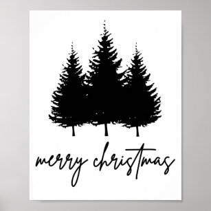Frohe Weihnachts-minimalistische Feiertage Jahresz Poster