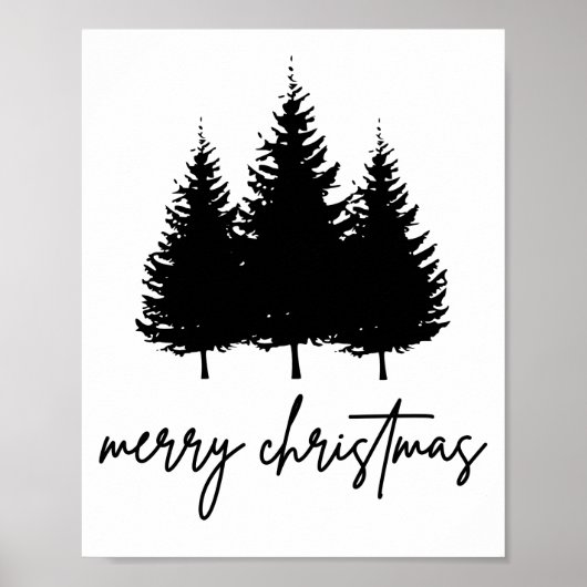 Frohe Weihnachts-minimalistische Feiertage Jahresz Poster (Vorne)