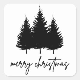 Frohe Weihnachts-minimalistische Feiertage Jahresz Quadratischer Aufkleber