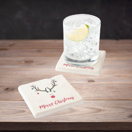 Frohe Weihnachts-minimalistische moderne Rentiere Steinuntersetzer