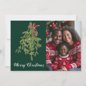 Frohe Weihnachts Mistletoe CUSTOM FOTO Feiertagskarte (Vorderseite)