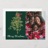 Frohe Weihnachts Mistletoe CUSTOM FOTO Feiertagskarte (Vorne/Hinten)