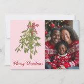 Frohe Weihnachts Mistletoe CUSTOM FOTO Feiertagskarte (Vorderseite)